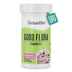 NaturalSlim Good Flora bottle front highlighting gut health benefit.