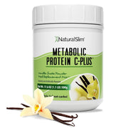 NaturalSlim Metabolic Protein C-Plus vanilla shake in a glass with smooth texture