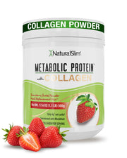NaturalSlim Metabolic Protein bottle with strawberry flavor for easy daily protein