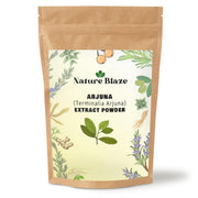Nature Blaze Arjuna powder in brown pouch ready for everyday use