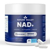 Nature Bullet NAD+ liposomal NR capsules bottle supports cellular energy.