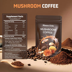 Nature Echo 11-types mushrooms ingredients showcased for wellness.