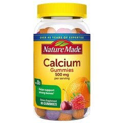 Nature Made Calcium Adult Gummies bottle-3-pack on shelf for easy daily intake.