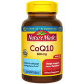 Nature Made CoQ10 100 mg softgels bottle supports heart health and energy metabolism