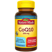 Nature Made CoQ10 200 mg softgels bottle for daily heart health support.