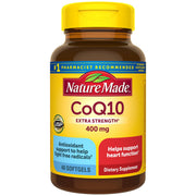Nature Made CoQ10 400 mg softgel bottle for daily energy and heart health.