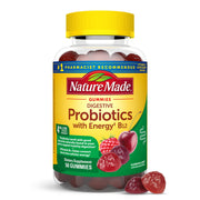 Nature Made Digestive Probiotics bottle showing daily gut support with 4 billion CFUs.