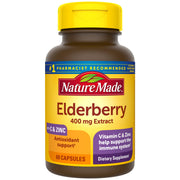 Nature Made Elderberry 400 mg extract capsules bottle front for daily immune support.