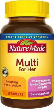 Nature Made Essential Woman Multivitamin bottle close-up for daily wellness.