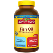 Nature Made Fish Oil 1200 mg softgels bottle for healthy heart support via daily omega-3 intake