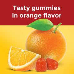 Nature Made Fish Oil Gummies closeup shows gummy texture and citrus taste.