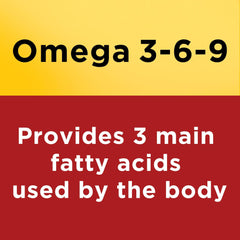 Nature Made flaxseed safflower olive oils blend illustrates plant-based omega sources.