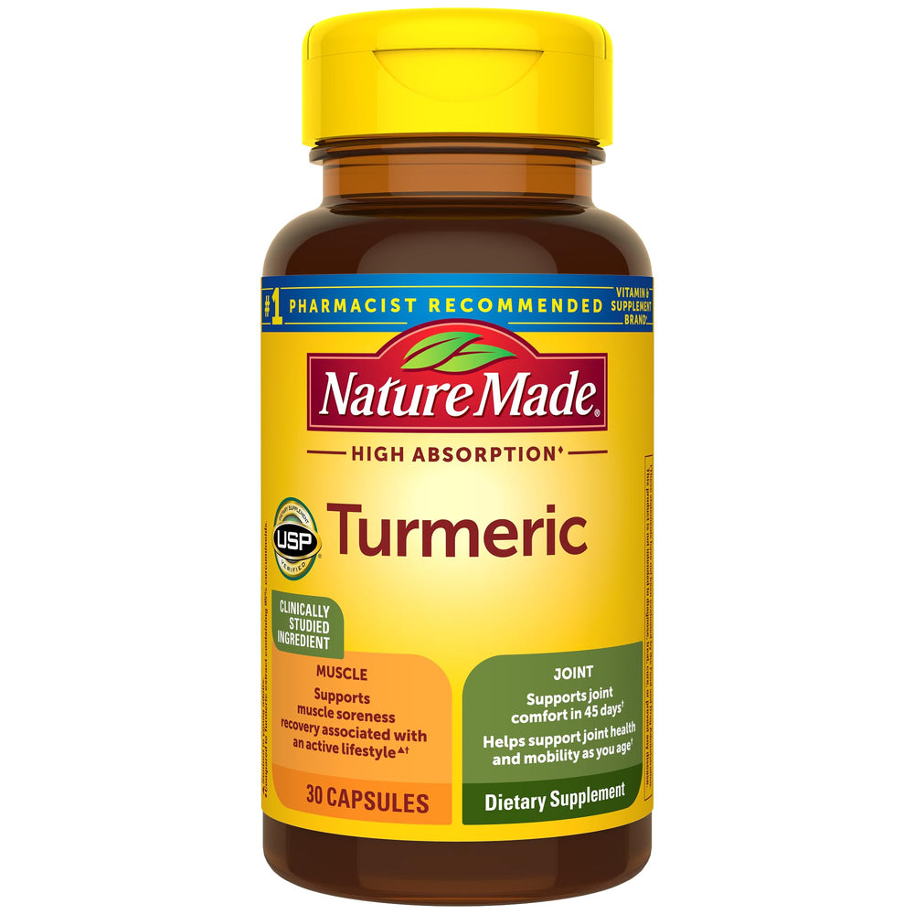 Nature Made High Absorption Turmeric bottle front for daily use.