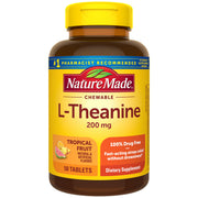 Botella Nature Made L-Theanine 200mg, 50 tabletas para uso diario.