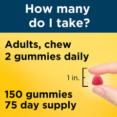 Nature Made Men's Multivitamin Gummies strawberry flavor bottle close-up for pleasant daily intake.