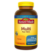 Nature Made Multivitamin For Him bottle front shows 22 nutrients for daily health support