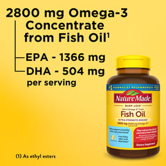 Nature Made Omega-3 softgels with water for easy daily absorption.