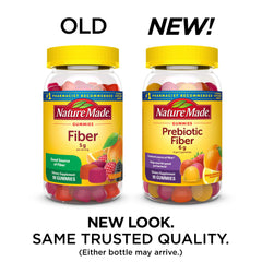 Close-up of Nature Made Prebiotic Fiber Gummies showing fruity texture for daily fiber