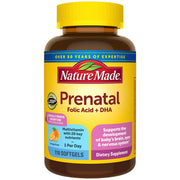 Nature Made Prenatal bottle front view for daily pregnancy nutrition.