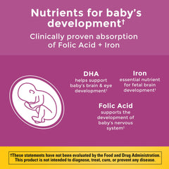 Nature Made Prenatal label close-up highlighting folic acid and DHA.