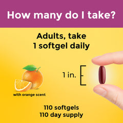 Nature Made Prenatal softgel pouring shot showing easy daily use.