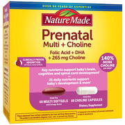 Nature Made Prenatal softgels bottle for daily prenatal nutrition.