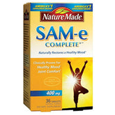 Nature Made Sam-e Complete 400 mg bottle front promotes mood balance naturally.