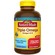 Nature Made Triple Omega 3-6-9 softgels bottle for daily heart-support.