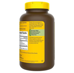 Nature Made Turmeric Curcumin 500 milligram Capsules label closeup shows trusted antioxidant supplement.