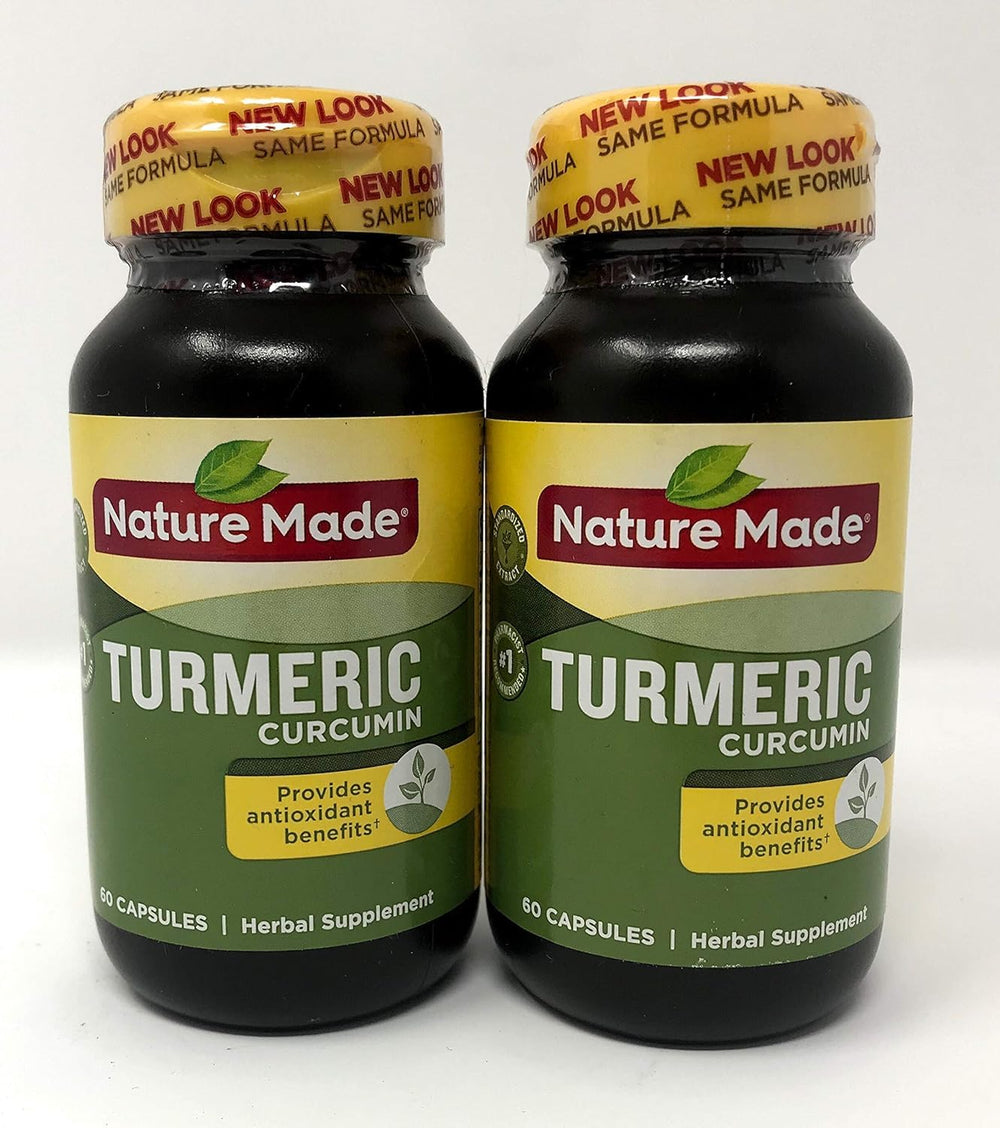 Nature Made Turmeric Curcumin 500 mg bottle; gluten-free, no artificial colors.