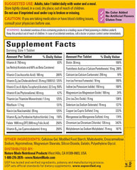 Nature Made bottle back showing nutrient highlights for daily support