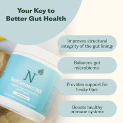 Nature M.D. GutConnect 365 powder scoop ready for consistent daily servings.