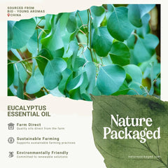 Nature Packaged Eucalyptus Oil on surfaces, delivering a fresh, natural cleaning scent.