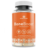 Nature Restore BoneBoost bottle close-up shows capsules and label for daily bone support.