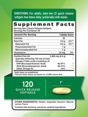 Nature's Truth Fish Oil 2400mg softgels closeup for easy swallowing