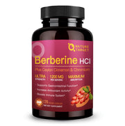 Nature Target Berberine HCl 1200mg capsules in bottle for daily immune and digestive support.