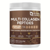 Nature Target Chocolate Multi Collagen Powder jar supports skin hydration and joint comfort.