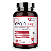 Nature Target CoQ10 softgels bottle supports heart health and energy