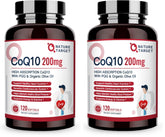 Nature Target CoQ10 softgels bottle supports daily heart health and energy.