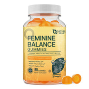 Nature Target Feminine Balance bottle with pineapple gummies for daily vaginal wellness