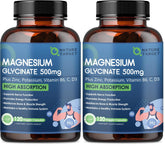 Nature Target Magnesium Glycinate 500mg bottle highlights high-potency capsules for daily use.