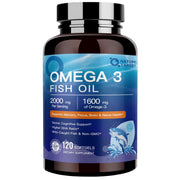 Nature Target Omega-3 softgels bottle for daily, pure heart and brain support.