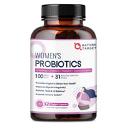 NATURE TARGET Probiotics for Women bottle front promotes daily gut balance.