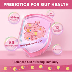 NATURE TARGET Probiotics Women with 1680 mg prebiotics supports gut flora.