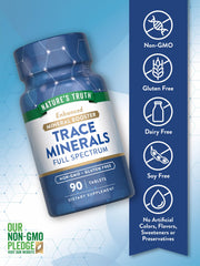 Nature's Truth Trace Minerals label-closeup reveals clear ingredients and allergen-conscious formula.