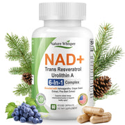 Nature Whisper NAD+ 6-in-1 bottle front view highlighting cellular energy potential