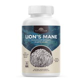 Naturealm Lion’s Mane capsules bottle front highlighting brain support potential