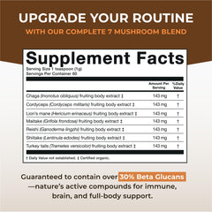 Naturealm Sacred 7 powder texture close-up highlighting organic fruiting body extract.