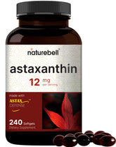 NatureBell Astaxanthin 12mg bottle front showing antioxidant support