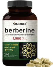 NatureBell Berberine bottle front with 1500 mg formula for metabolic support